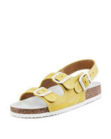 Detské sandále v žlto-bielom prevedení