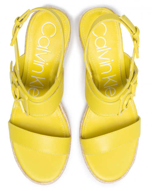 Dámske otvorené sandále CK vo veselej žltej farbe