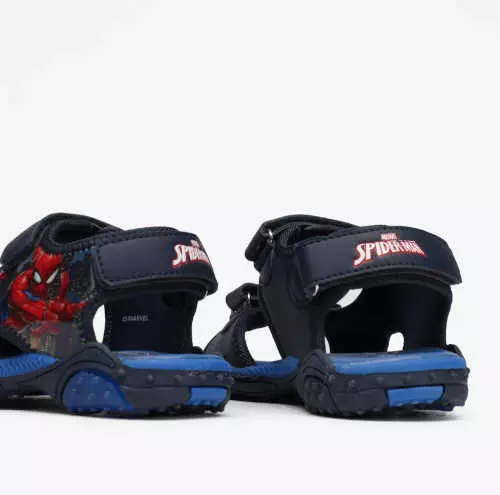 Blikajúce modré sandále Spiderman