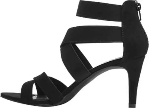 Čierne dámske sandále na podpätku