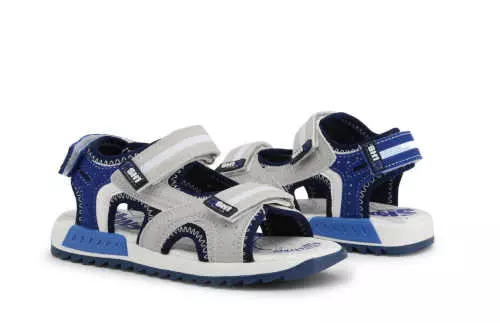 Detské modro-biele sandále na suchý zips