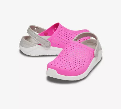 Detské ružovo-biele ponožky Crocs