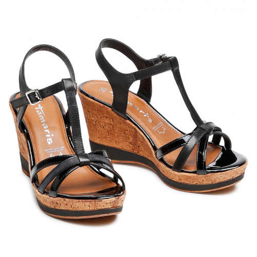 Čierne dámske sandále s remienkom