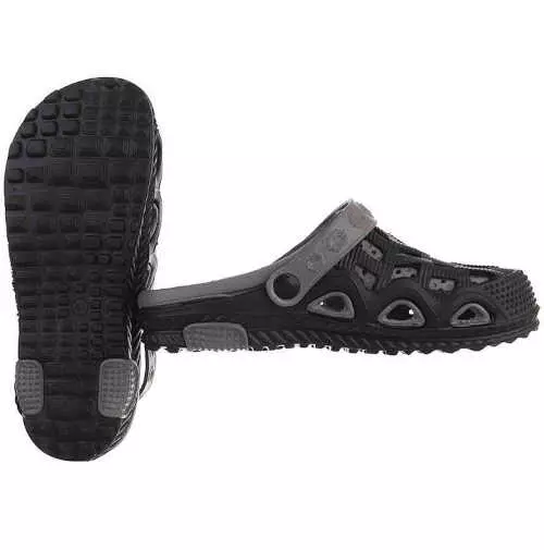 Čierno-šedé pánske gumené papuče