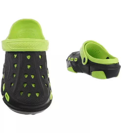 Pánske zeleno-čierne papuče