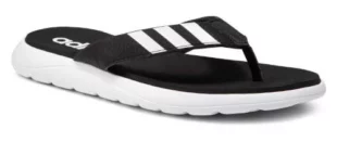 Čierno-biele dámske žabky Adidas s pamäťovou penou