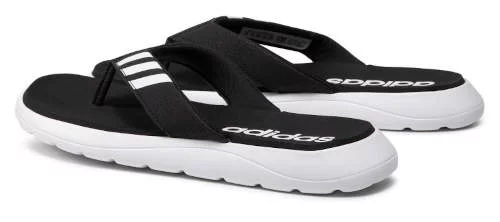 Čierno-biele dámske plážové žabky Adidas